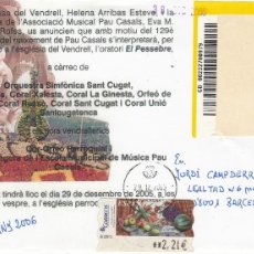Sellos: EL VENDRELL - 2005 SOBRE ILUSTRADO CON MOTIVO ANIV. NACIMIENTO PAU CASALS.