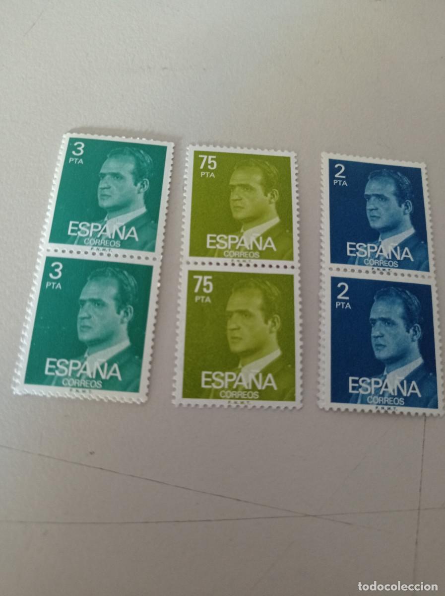 Sellos: LOTE 6 SELLOS DE CORREOS. 2 DE 2 PTAS. 2 DE 3 PTAS. Y 2 DE 75 PTAS. REF. UR MES 3 H