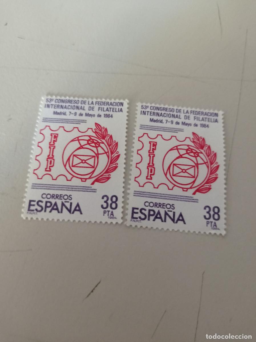 Sellos: LOTE 2 SELLOS DE CORREOS 53 CONGRESO FEDERACI&Oacute;N INTERNACIONAL FILATELIA 1984. REF. UR MES 3 H