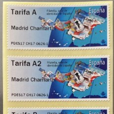 Sellos: ESP191, ATM, 2017, MADRID, CHAMARTIN, DOS SERIES DIFERENTES + DOS TIRAS TARIFA A, FILATELIA, TURISM