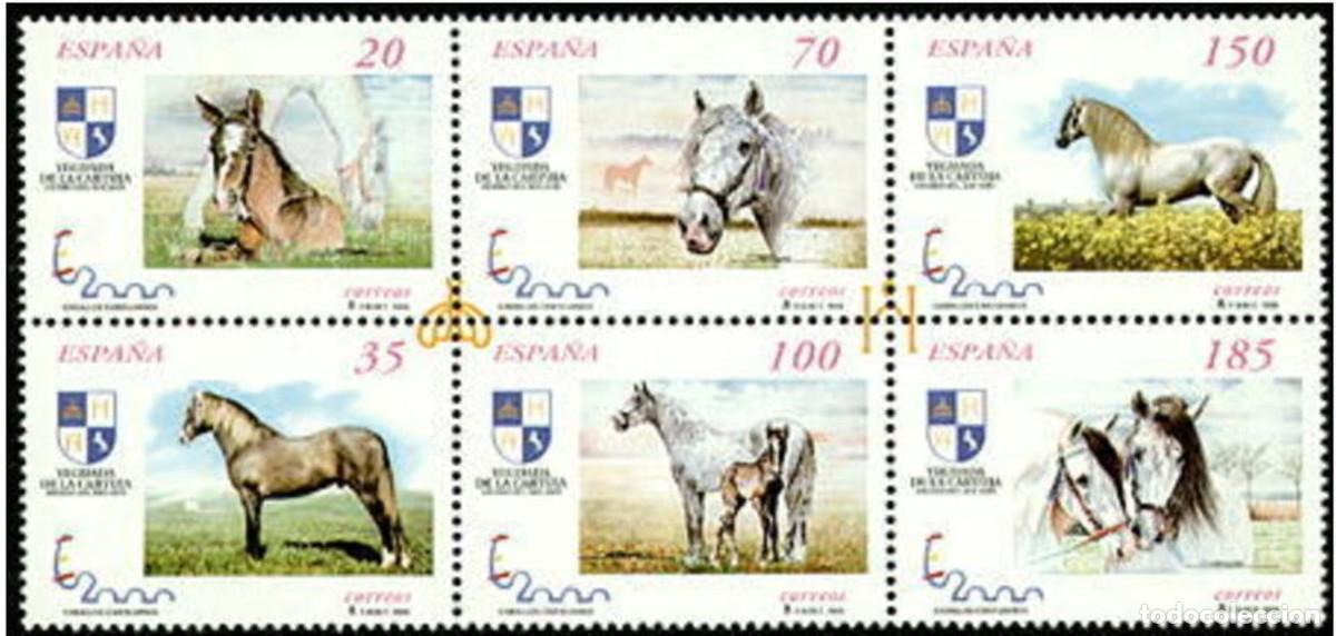 Selos: SPA&Ntilde;A 1998 - EXPOSICION MUNDIAL DE FILATELIA ESPA&Ntilde;A'2000 - CABALLOS - Edifil N&ordm; 3608-3613**