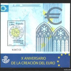 Sellos: ESPAÑA 4496** - AÑO 2009 - 10º ANIVERSARIO DE LA CREACION DEL EURO