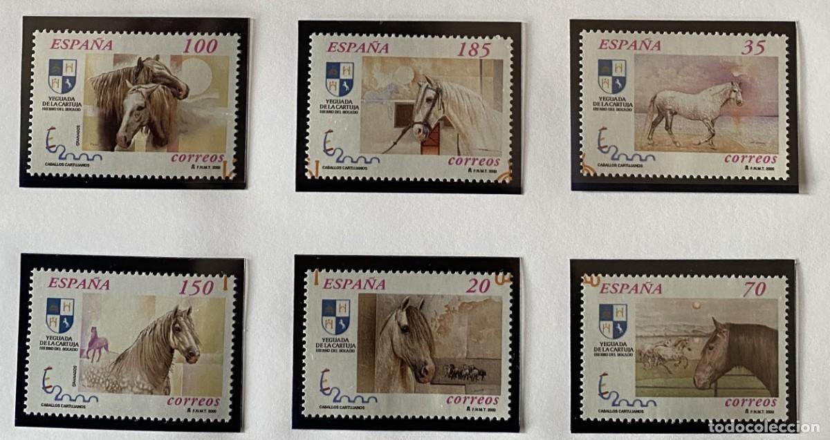 Briefmarken: A&ntilde;o 2000. Exposici&oacute;n Mundial 3723/28. Caballos Cartujanos. 6 SELLOS SUELTOS NUEVO