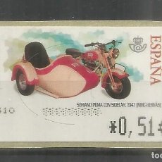 Sellos: ESPAÑA ATM MOTOCICLETA SORIANO MOTORCYCLE IMPRESION DE PUNTOS