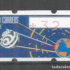 Sellos: ESPAÑA SPAIN ATM ESPACIO SPACE KLUSSENDORF VALOR EN TINTA ROJA