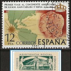 Sellos: ESPAÑA 1976. EDIFIL 2333. SERIE COMPLETA ”VIAJE CONT. AMERICANO DE SS.MM. LOS REYES”. USADA.