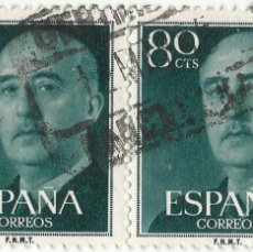Sellos: ❤️ SELLO: GENERAL FRANCO, 1955-2002, ESPAÑA - 80 CÉNTIMOS ESPAÑOLES ❤️