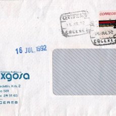 Sellos: EMS10404. HISTORIA POSTAL. 1992, SOBRE CIRCULADO DESDE CÁCERES