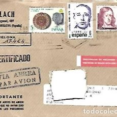 Sellos: ESPAÑA & MARCOFILIA, CORREO CERTIFICADO, BARCELONA A NAZARÉ PORTUGAL 1989 (687688)