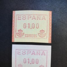 Sellos: ESPAÑA. ATM FRAMA 1989 . E- 001+001A PAPEL BLANCO. NUEVOS. 5