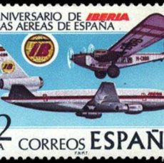 Sellos: ESPAÑA 1977 - 50ANIVERSARIO DE LA COMPAÑIA IBERIA - EDIFIL 2448**
