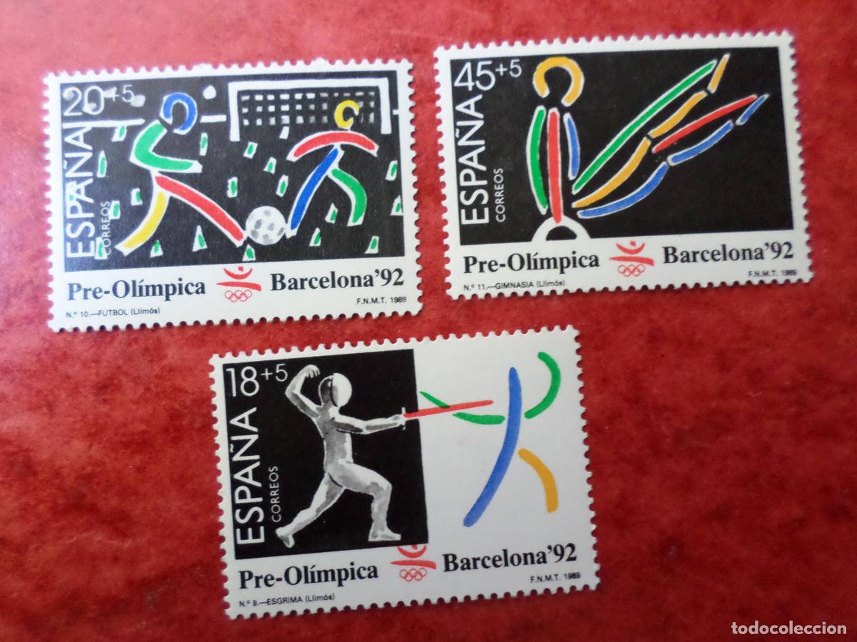 Sellos: 1989, barcelona-92, III serie pre-olimpica, album, edifil 3025/27