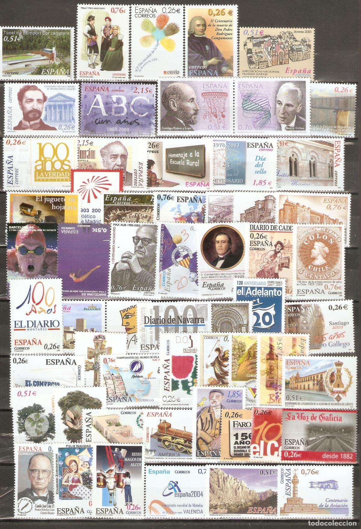 Briefmarken: 2003 A&Ntilde;O COMPLETO SIN FIJASELLOS