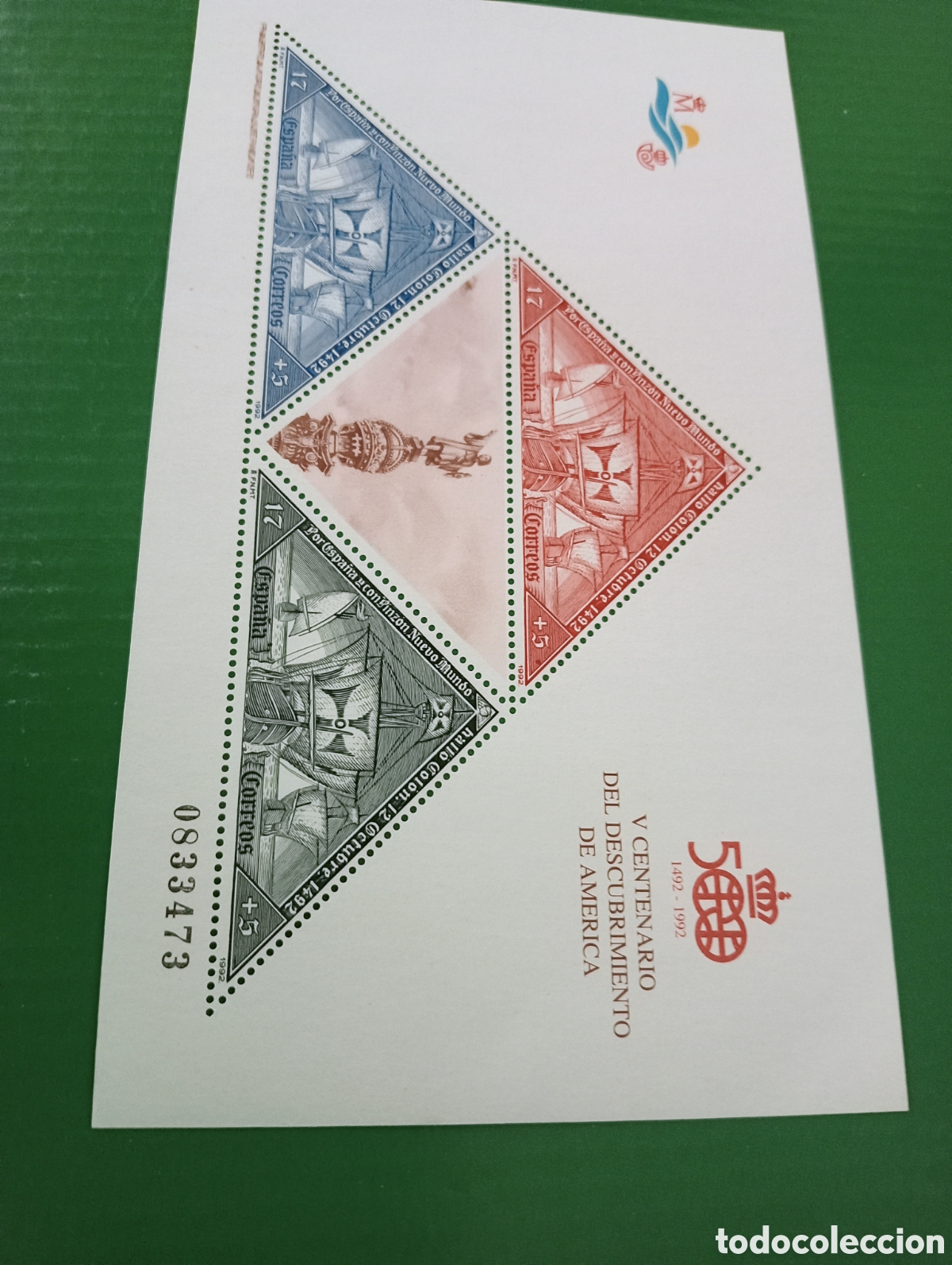 Sellos: Hoja postal V centenario - Foto 2