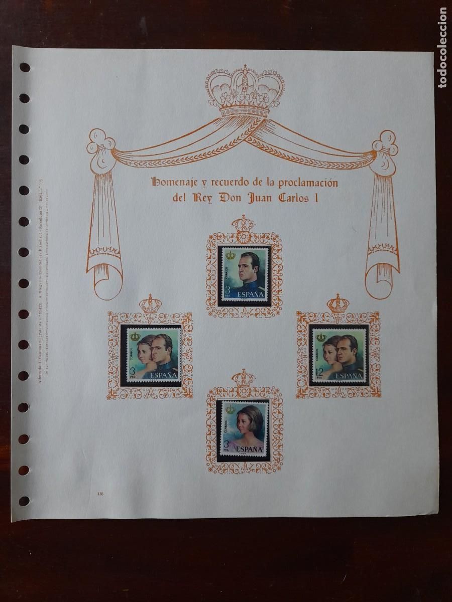 Francobolli: coleccio 4 sellos familia real conmemoraci&oacute; proclamaci&oacute;n Reinado de Juan Carlos I 1976 hoja Olegario