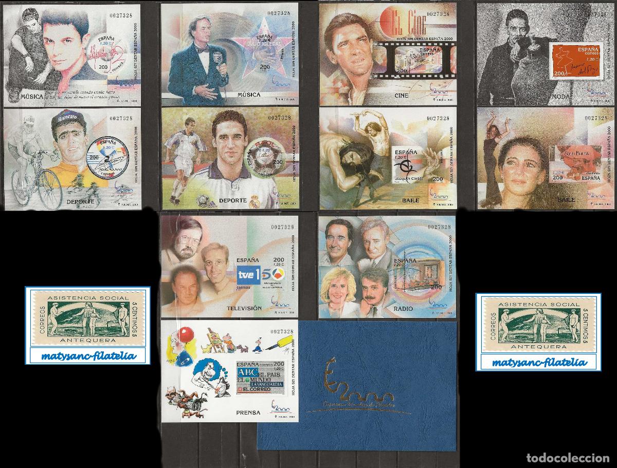 Briefmarken: ESPA&Ntilde;A 2000. EDIFIL 3756/3766. HOJITAS SIN DENTAR &rdquo;ESPA&Ntilde;A '2000&rdquo;. MISMA NUMERACI&Oacute;N. MNH***