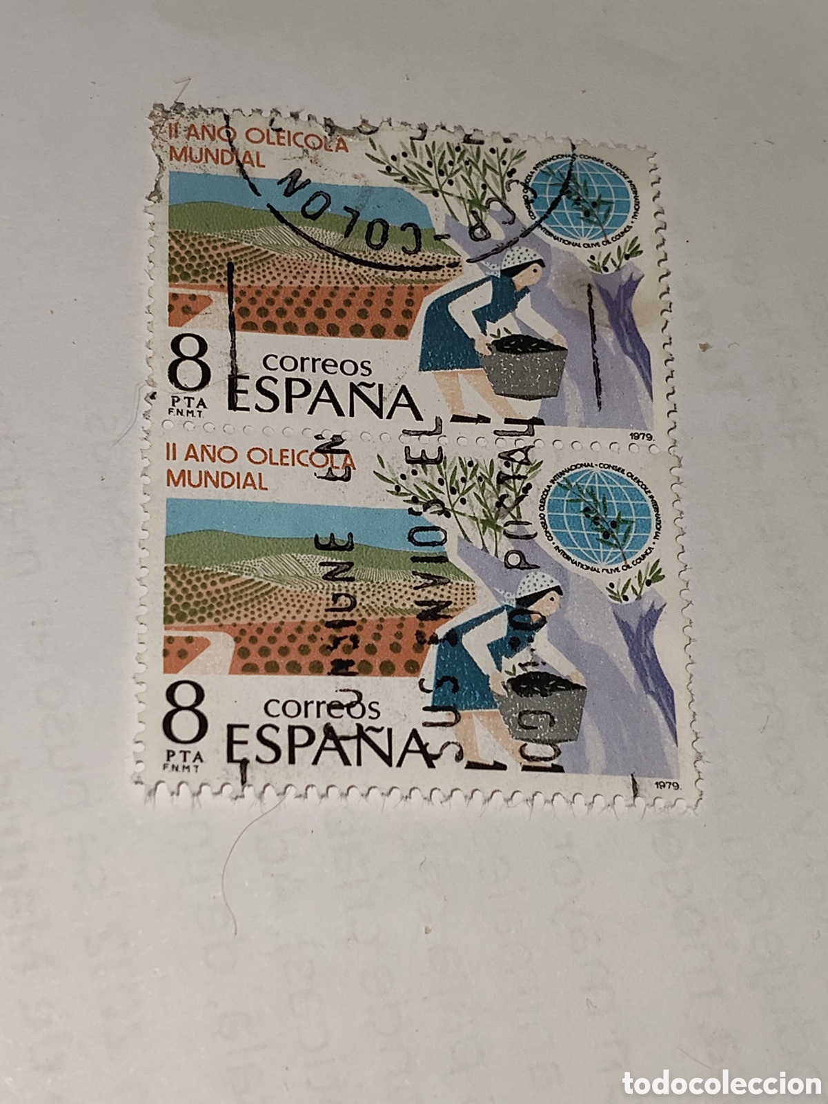 Selos: Bloque de 2 Sellos de Espa&ntilde;a ll a&ntilde;o ole&iacute;cola mundial 1979