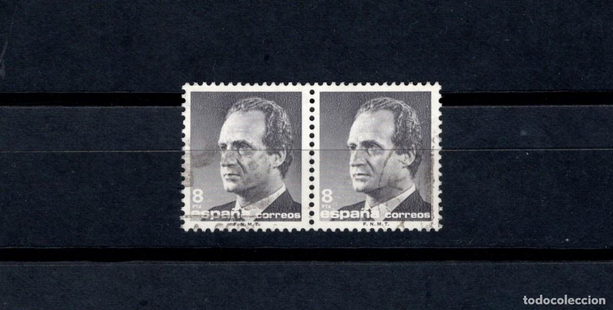 Briefmarken: S. usado. B&aacute;sica Rey Juan Carlos. Sello de 8 pesetas. Bloque de 2. 12 de Junio de 1985. Edifil 2797.