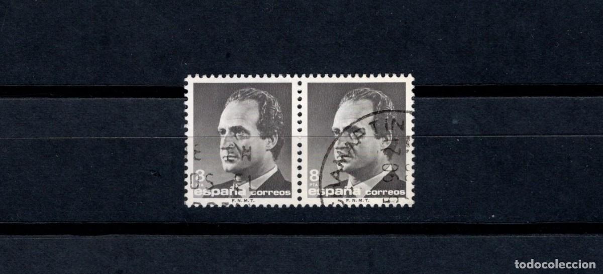 Briefmarken: S. usado. B&aacute;sica Rey Juan Carlos. Sello de 8 pesetas. Bloque de 2. 12 de Junio de 1985. Edifil 2797.