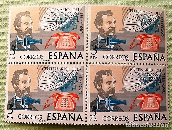 Briefmarken: Espa&ntilde;a. 2311 Centenario tel&eacute;fono, en bloque de cuatro. 1976. Sellos nuevos y numeraci&oacute;n Edifil.