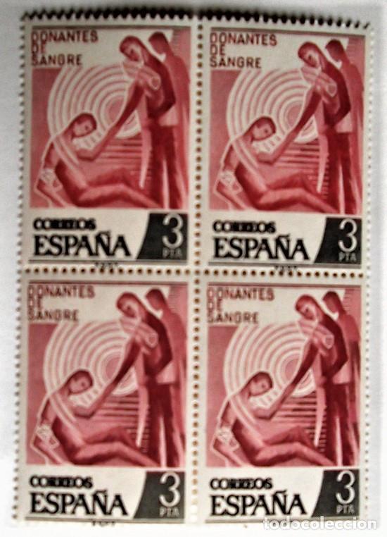 Briefmarken: Espa&ntilde;a. 2355 Donantes de sangre, en bloque de cuatro. 1976. Sellos nuevos y numeraci&oacute;n Edifil.