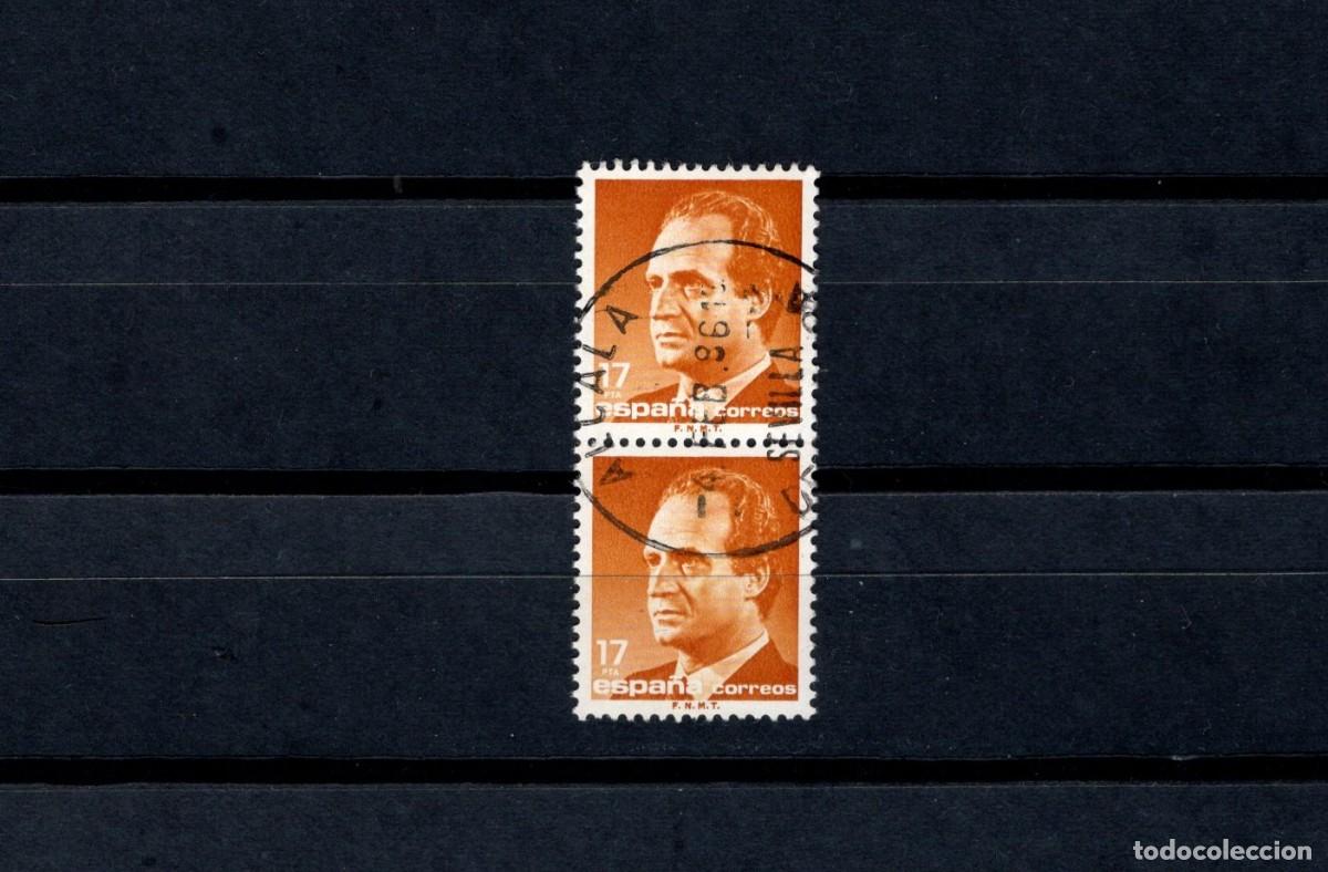 Briefmarken: S. usado. B&aacute;sica Rey Juan Carlos. Sello de 17 pesetas. Bloque de 2. 16 de Julio de 1985. Edifil 2799