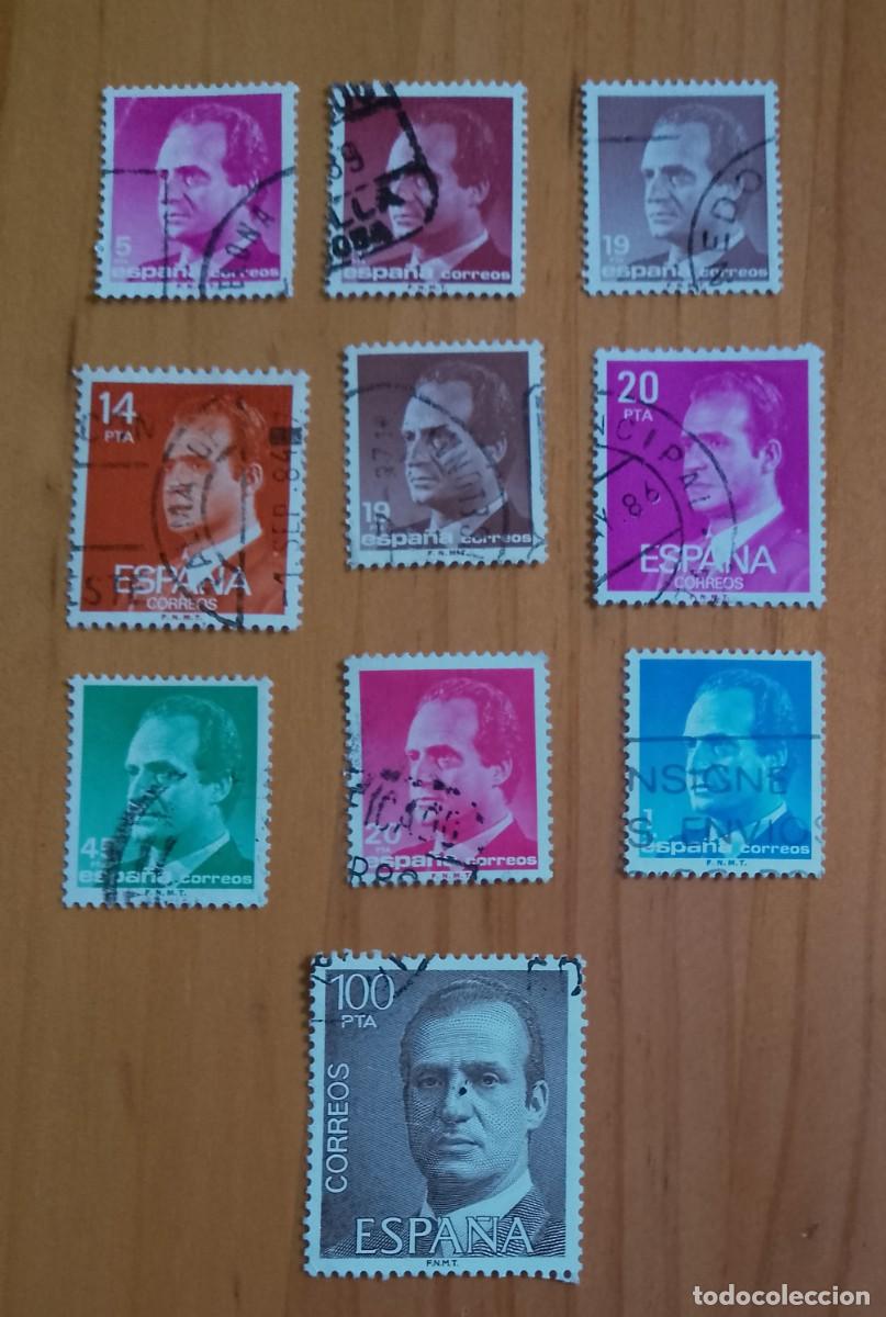 Sellos: ESP&Agrave;&Ntilde;A - MONARQUIA - LOTE 10 SELLOS DEL REY EM&Eacute;RITO, JUAN CARLOS I
