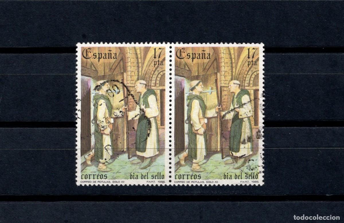 Timbres: S. usado. Dia del Sello. Correo de las Rotulas S. XII. Bloque de 2. 27 de Septiembre de 1985. Edifil