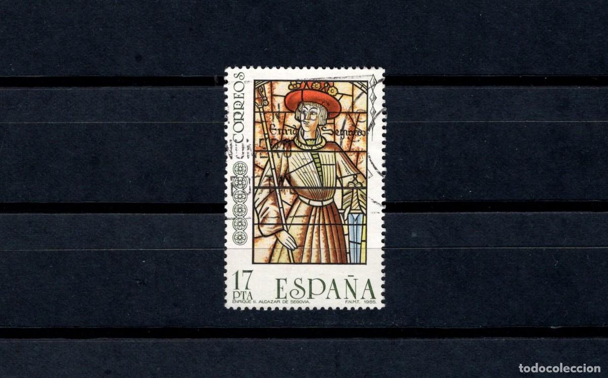 Timbres: Sello usado. Vidrieras Art&iacute;sticas. Enrique II. Alc&aacute;zar de Segovia. 24 Octubre de 1985. Edifil 2817.