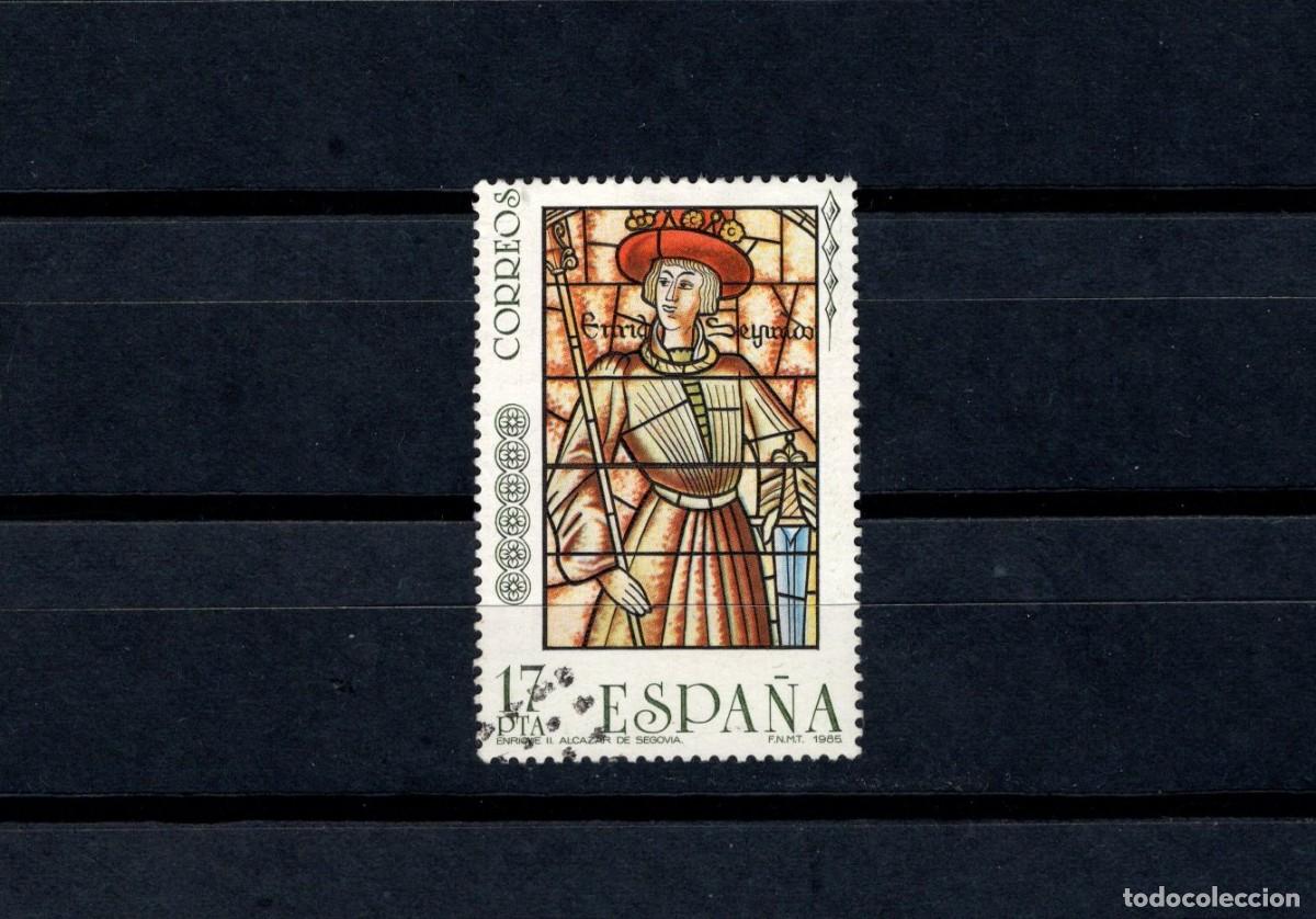 Timbres: Sello usado. Vidrieras Art&iacute;sticas. Enrique II. Alc&aacute;zar de Segovia. 24 Octubre de 1985. Edifil 2817.