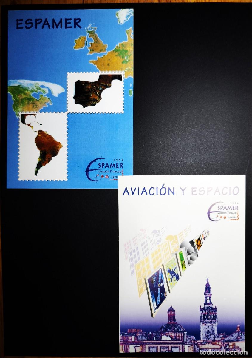 Timbres: ESPA&Ntilde;A TARJETAS CONMEMORATIVAS 1996 ESPAMER-96 AVIACION Y ESPACIO 2 TARJETAS