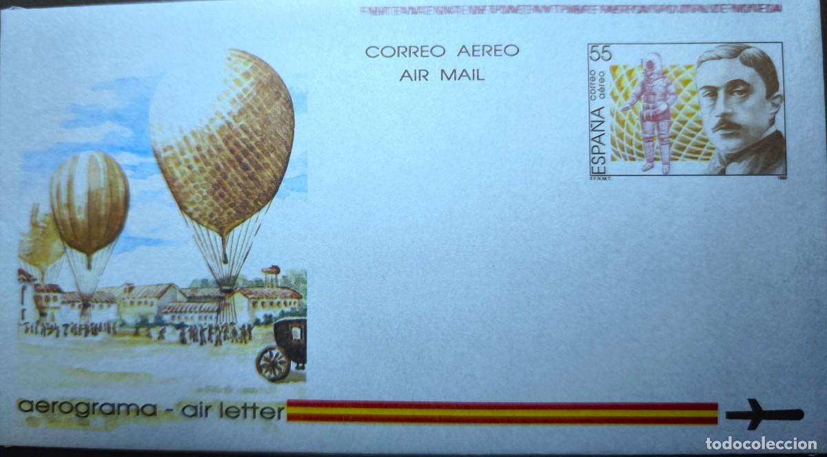 Timbres: ESPA&Ntilde;A AEROGRAMA INGENIERO MILITAR EMILIO HERRERA GLOBOS 1990 EDIFIL 215 FSS