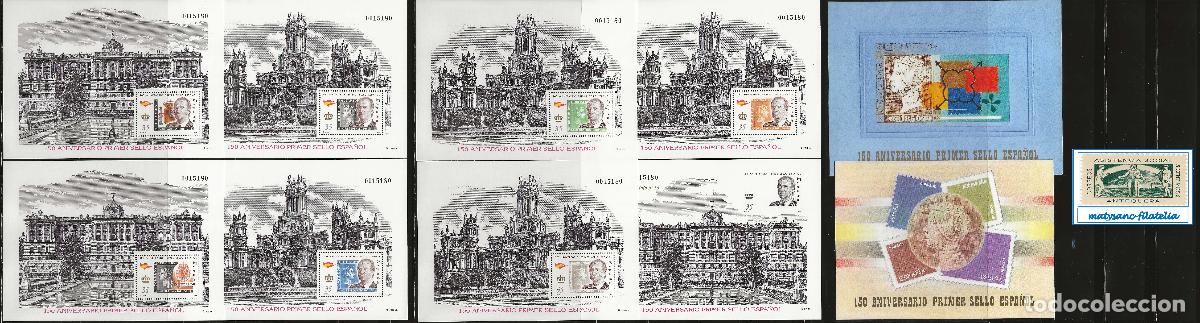 Briefmarken: ESPA&Ntilde;A 2000. EDIFIL 3711A/3711G HOJITAS+PRUEBA 71A &rdquo;150&ordm; ANIV. PRIMER SELLO ESPA&Ntilde;OL&rdquo;. MNH***