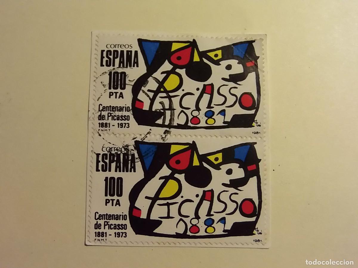 Briefmarken: ESPA&Ntilde;A 1981 - HOMENAJE A PABLO RUIZ PICASSO DE JOAN MIR&Oacute; - EDIFIL 2609 - 2 SELLOS.