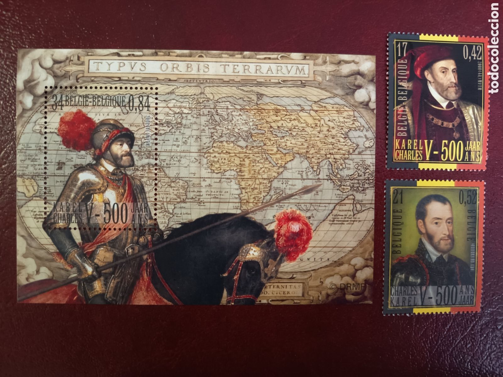 Selos: ESPA&Ntilde;A 2000. 500 ANIVERSARIO DEL NACIMIENTO DE CARLOS V. HB Y SELLOS. EDICION CONJUNTA CON BELGICA.