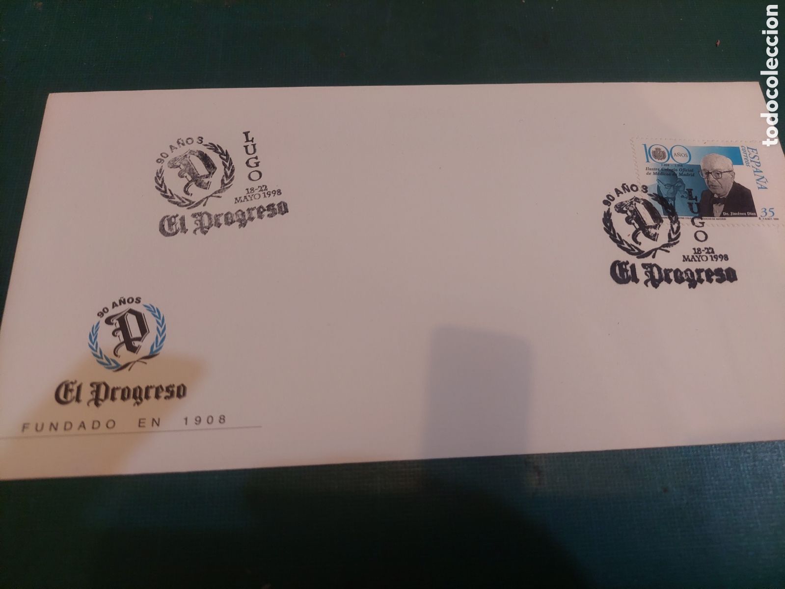 Sellos: MATASELLO LUGO EL OROGRESO ORENSA 90 A&Ntilde;OS 1998