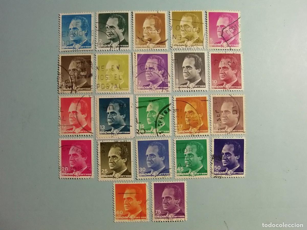 Stamps: ESPA&Ntilde;A (1985-92) - 2&ordf; SERIE B&Aacute;SICA - JUAN CARLOS I - 22 VALORES - USADOS.