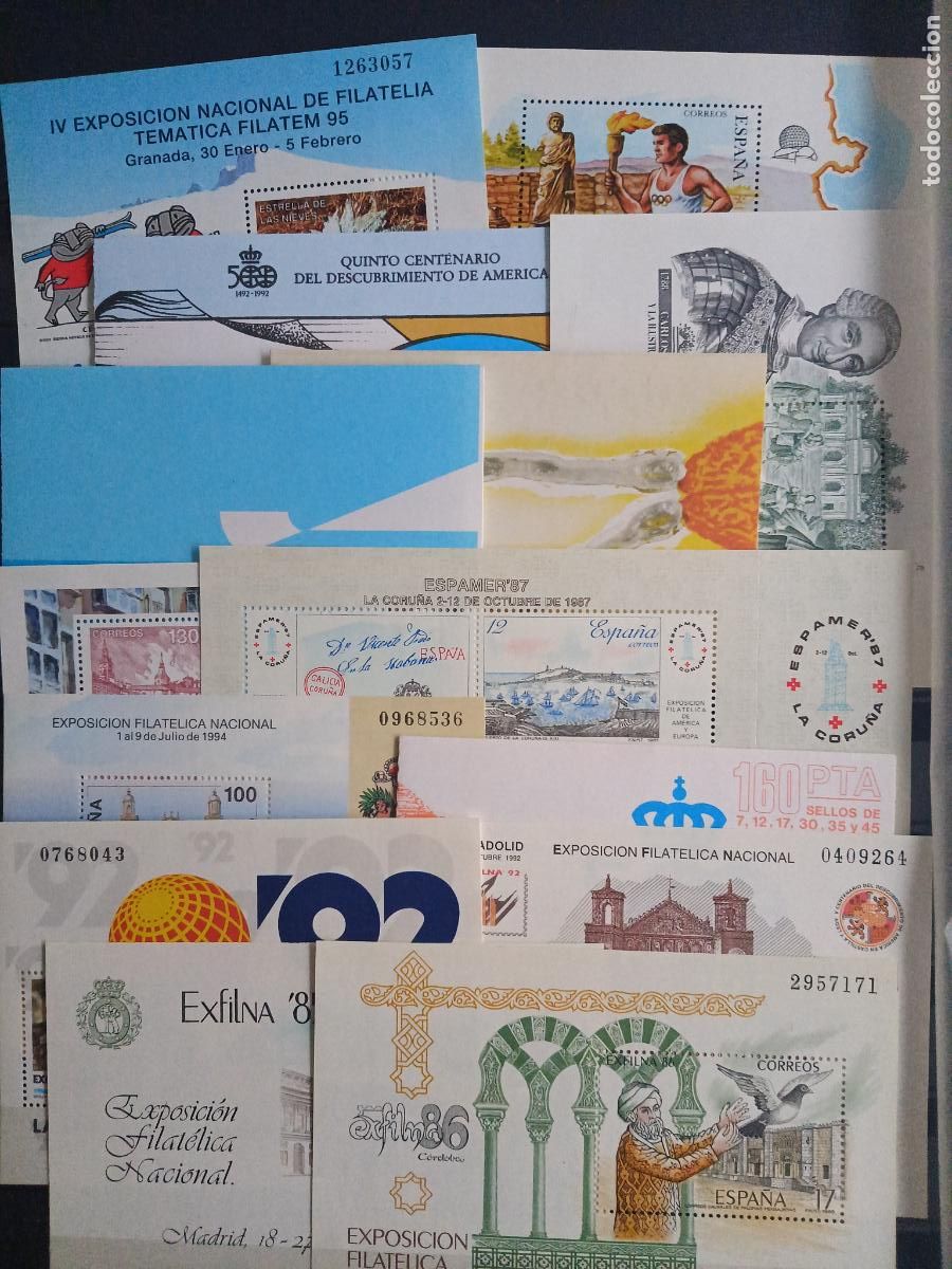 Sellos: Espa&ntilde;a: lote de hojitas y carnets nuevos