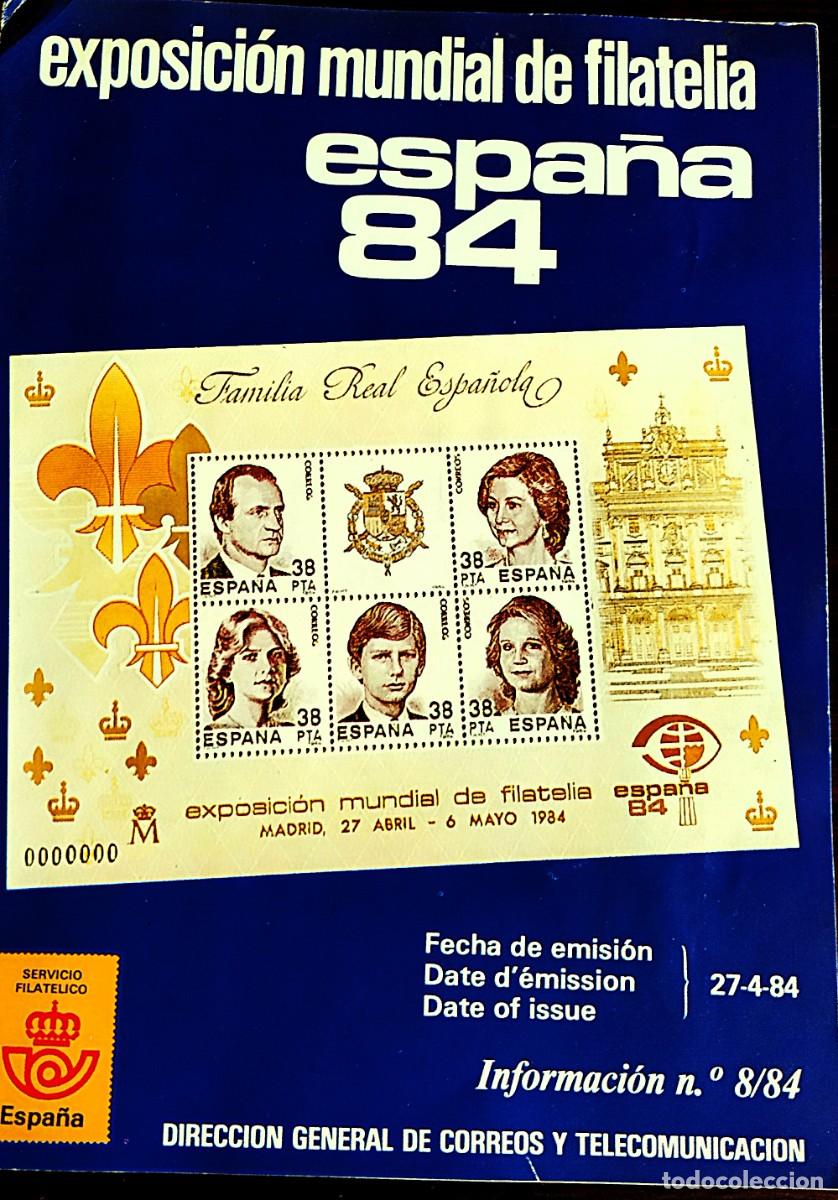 Sellos: Cat&aacute;logo del Servicio Filat&eacute;lico . Exposici&oacute;n Mundial .Espa&ntilde;a 84 .Montado con sellos aut&eacute;nticos