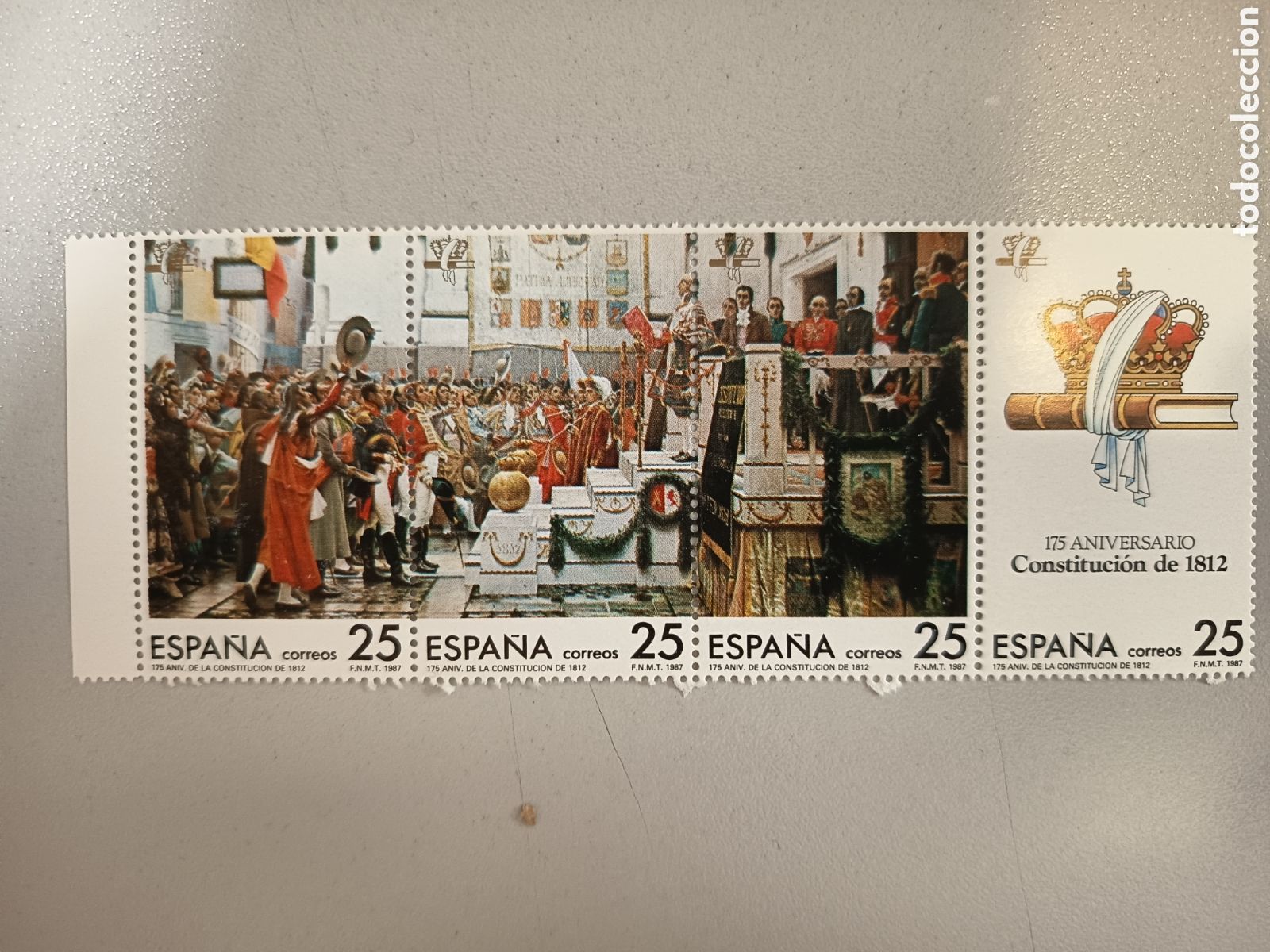 Sellos: ESPA&Ntilde;A 1987. 175 aniversario de la constituci&oacute;n de 1812. edifil 2887/90