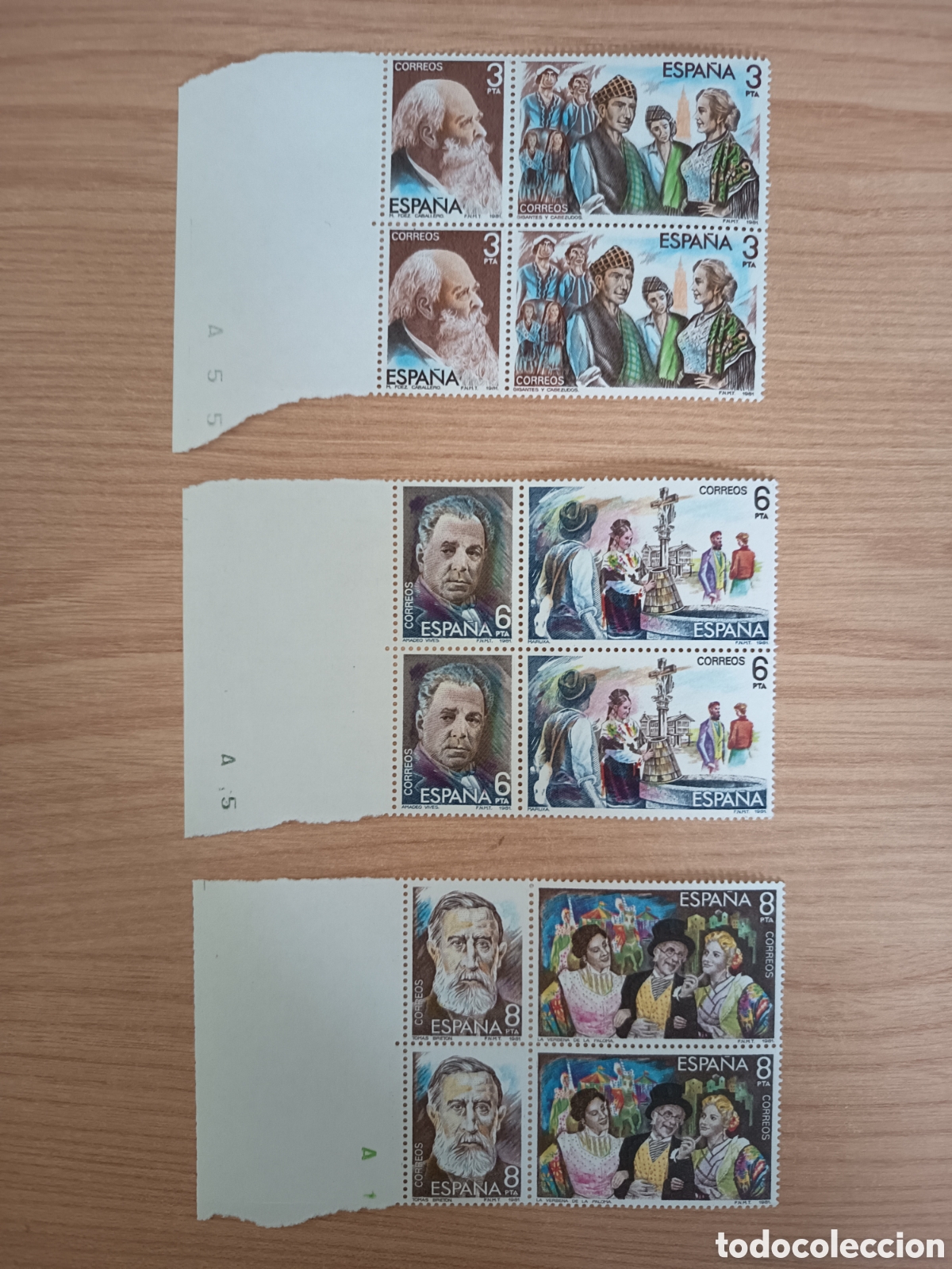 Sellos: ESPA&Ntilde;A EDIFIL 2651/6 BLOQUE DE 2 SERIE MAESTROS DE LA ZARZUELA