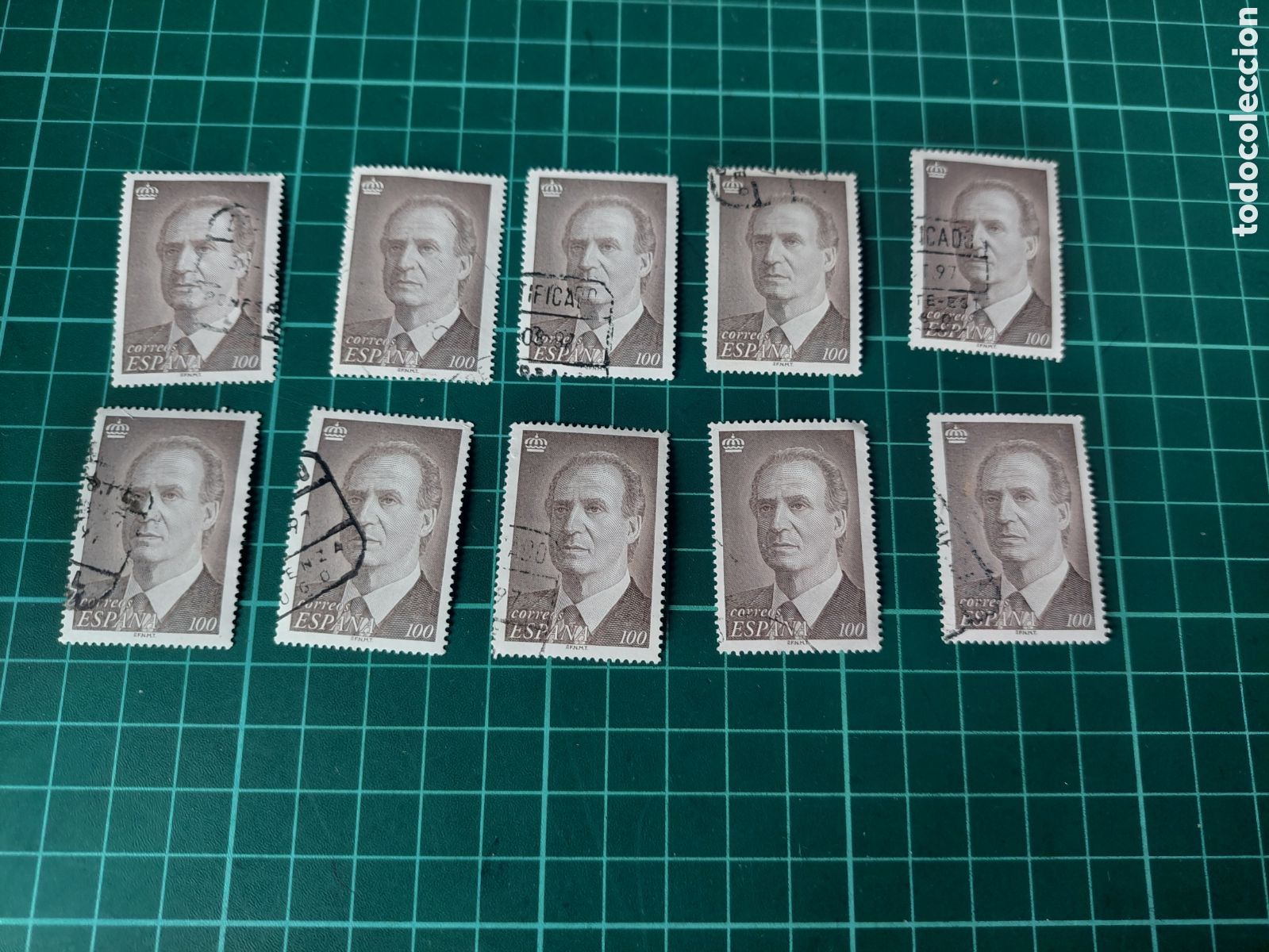 Sellos: 1981 100 PESETAS JUAN CARLOS I EDIFIL 2605 LITE 10 SELLOS USADOS