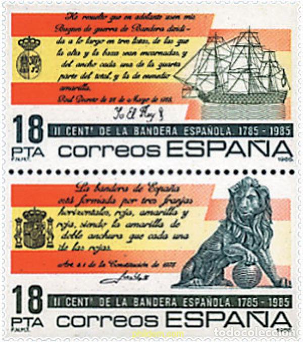 Sellos: 85743 MNH ESPA&Ntilde;A 1985 2 CENTENARIO DE LA BANDERA ESPA&Ntilde;OLA