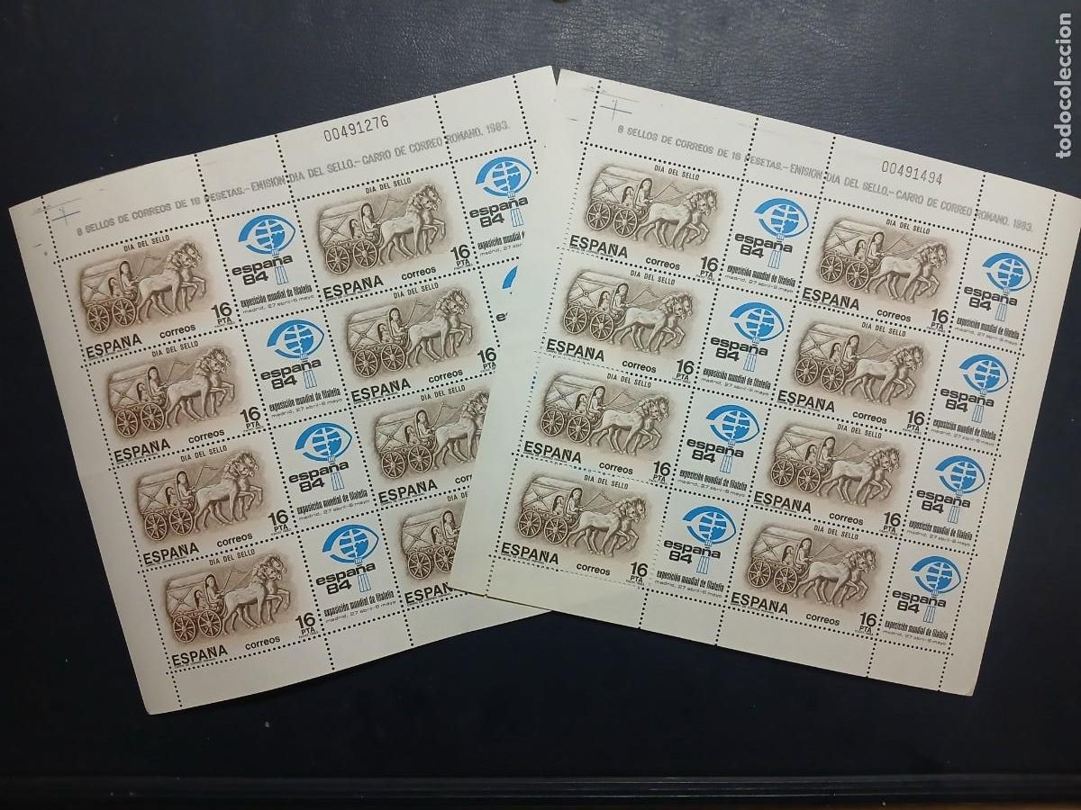 Sellos: A&Ntilde;O 1983 DIA DEL SELLO DOS PLIEGOS VALOR CATALOGO 5.60 EUROS