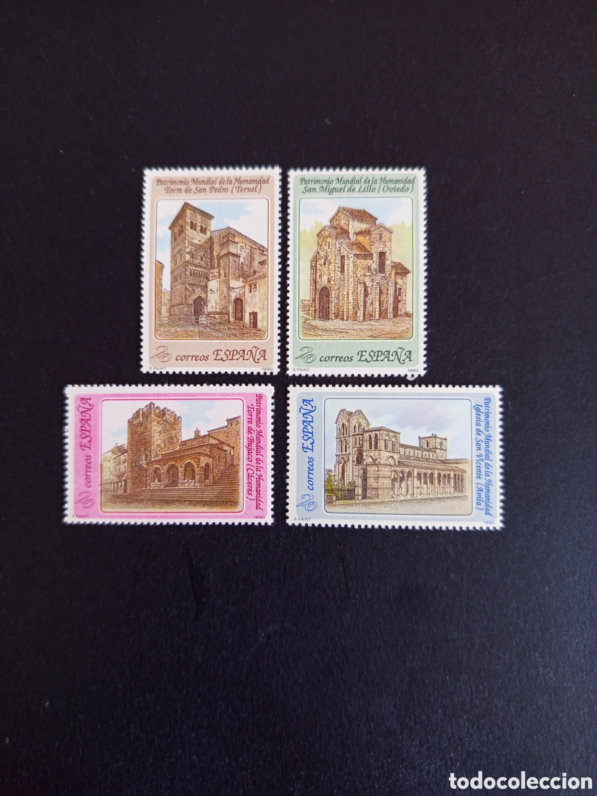 Sellos: Espa&ntilde;a, 1990. Patrimonio Mundial de la Humanidad. Edifil 3092/5. Pedido m&iacute;nimo 3 &euro;. Ver fotos .