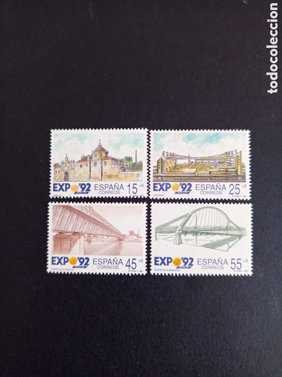 Sellos: Espa&ntilde;a, 1991. Exposici&oacute;n Universal de Sevilla. Edifil 3100/3. Pedido m&iacute;nimo 3 &euro;. Ver fotos .