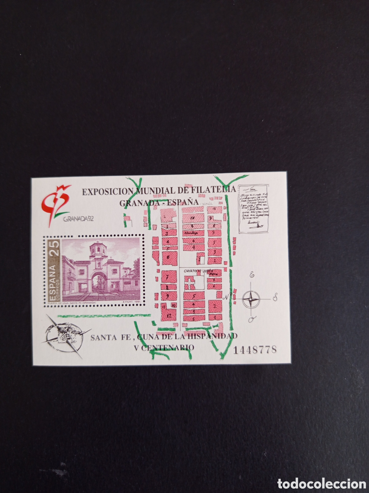 Sellos: Espa&ntilde;a, 1991. Exposici&oacute;n Mundial Filatelia. Granada. . Edifil 3190 Pedido m&iacute;nimo 3 &euro;. Ver fotos .