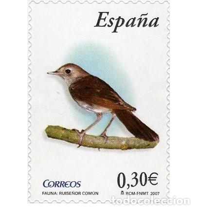Sellos: Edifil 4303 MNH sello nuevo Espa&ntilde;a 2007 Flora y Fauna Ruise&ntilde;or