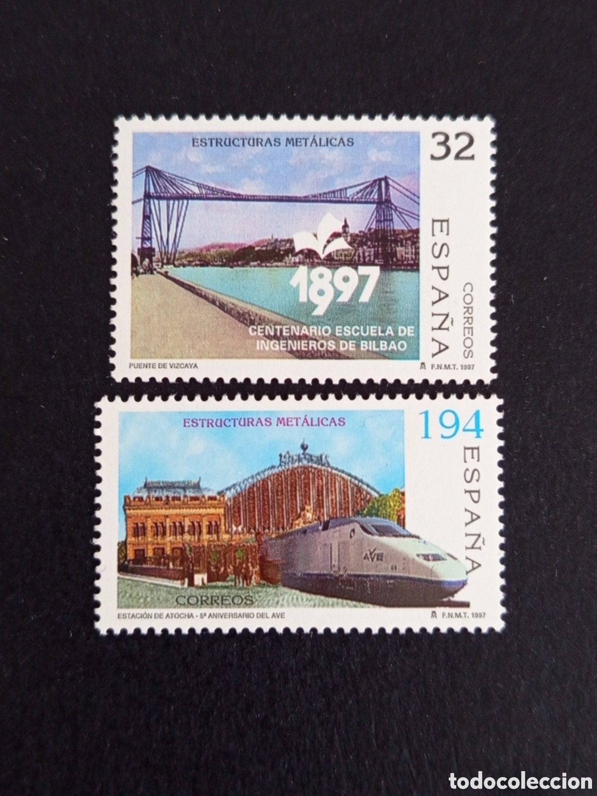 Sellos: Espa&ntilde;a, 1997. Estructuras met&aacute;licas. Edifil 3479/80. Pedido m&iacute;nimo 3 &euro;. Ver fotos