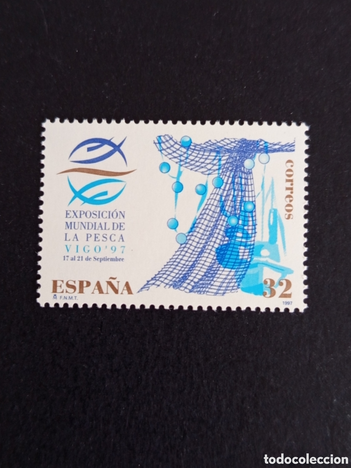 Sellos: Espa&ntilde;a, 1997. Exposici&oacute;n Mundial de Pesca. Edifil 3504. Pedido m&iacute;nimo 3 &euro;. Ver fotos. Serie completa
